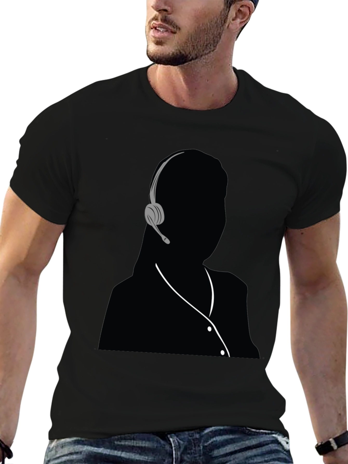 Headset Silhouette Graphic T-Shirt