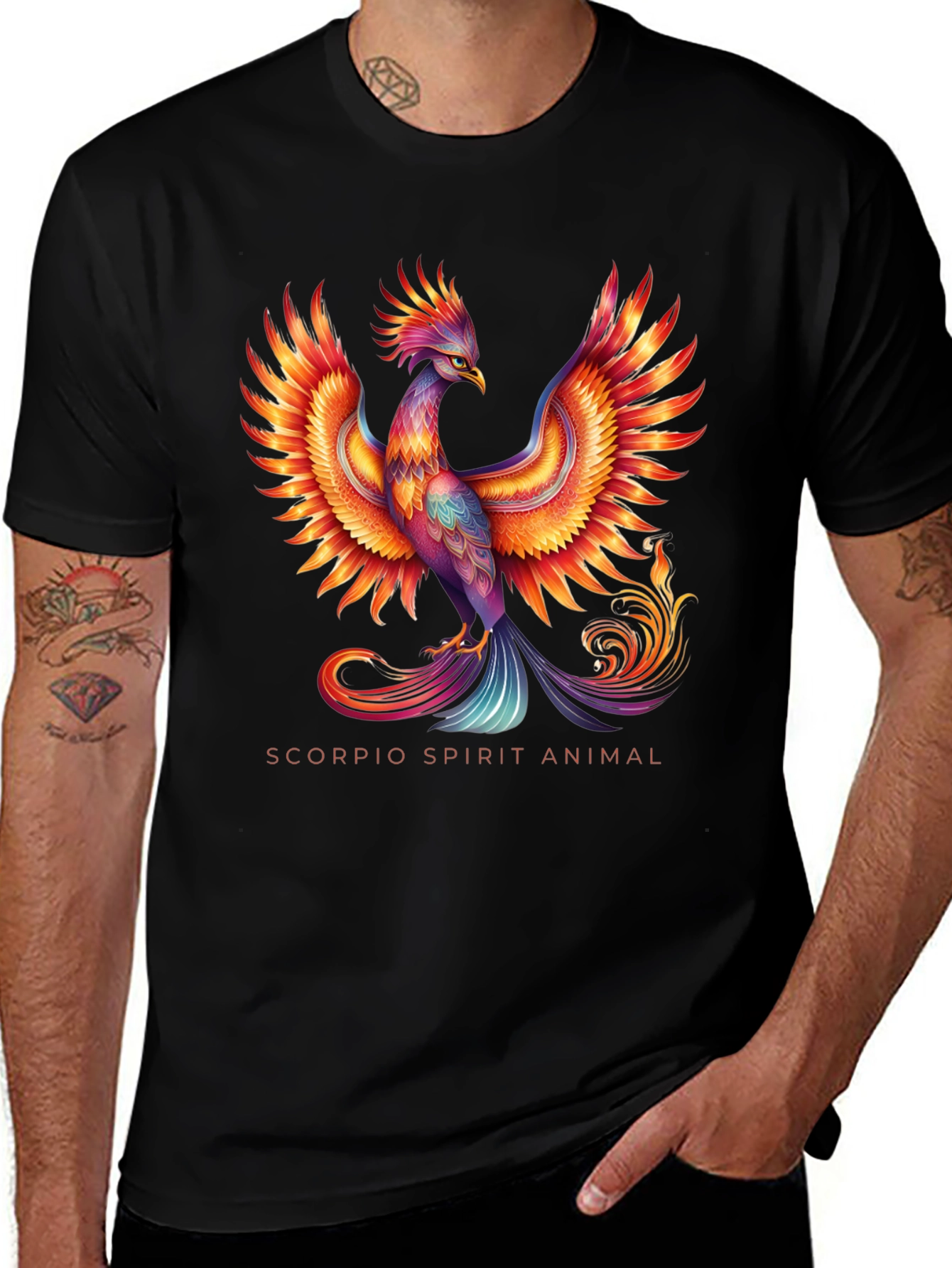 Scorpio Spirit Animal Phoenix Graphic T-Shirt