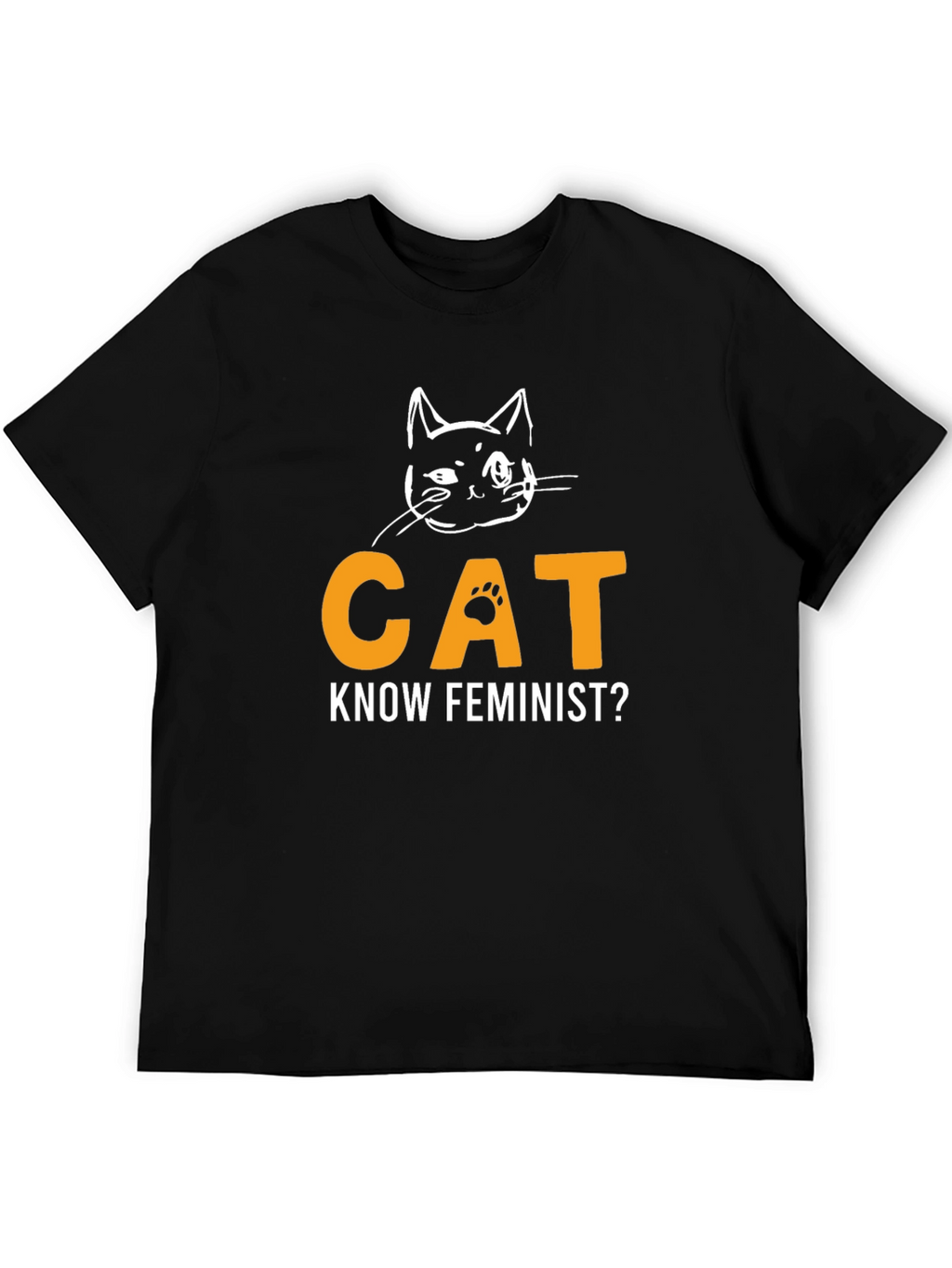 Cat Know Feminist? Graphic T-Shirt - Black