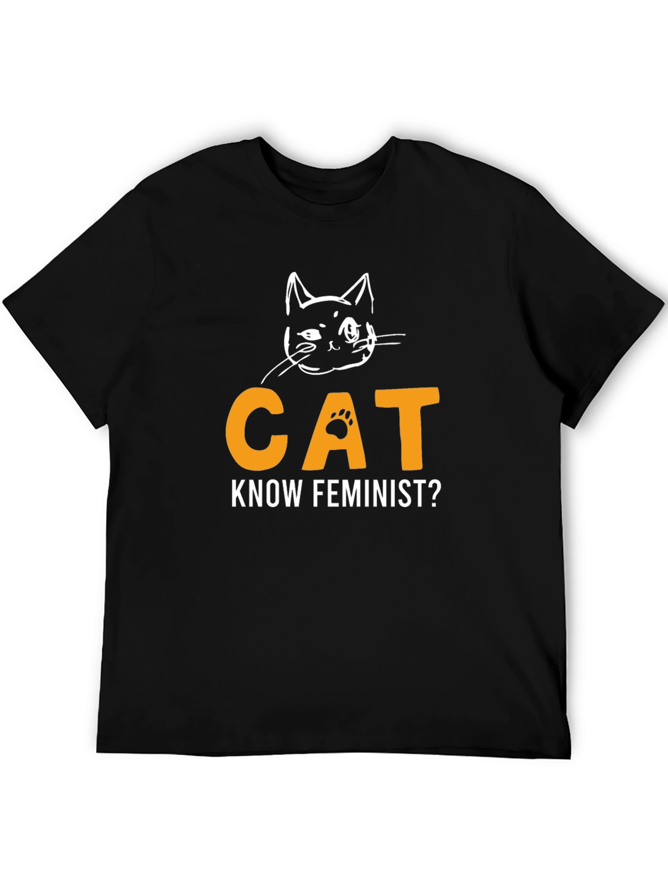 Cat Know Feminist? Graphic T-Shirt - Black