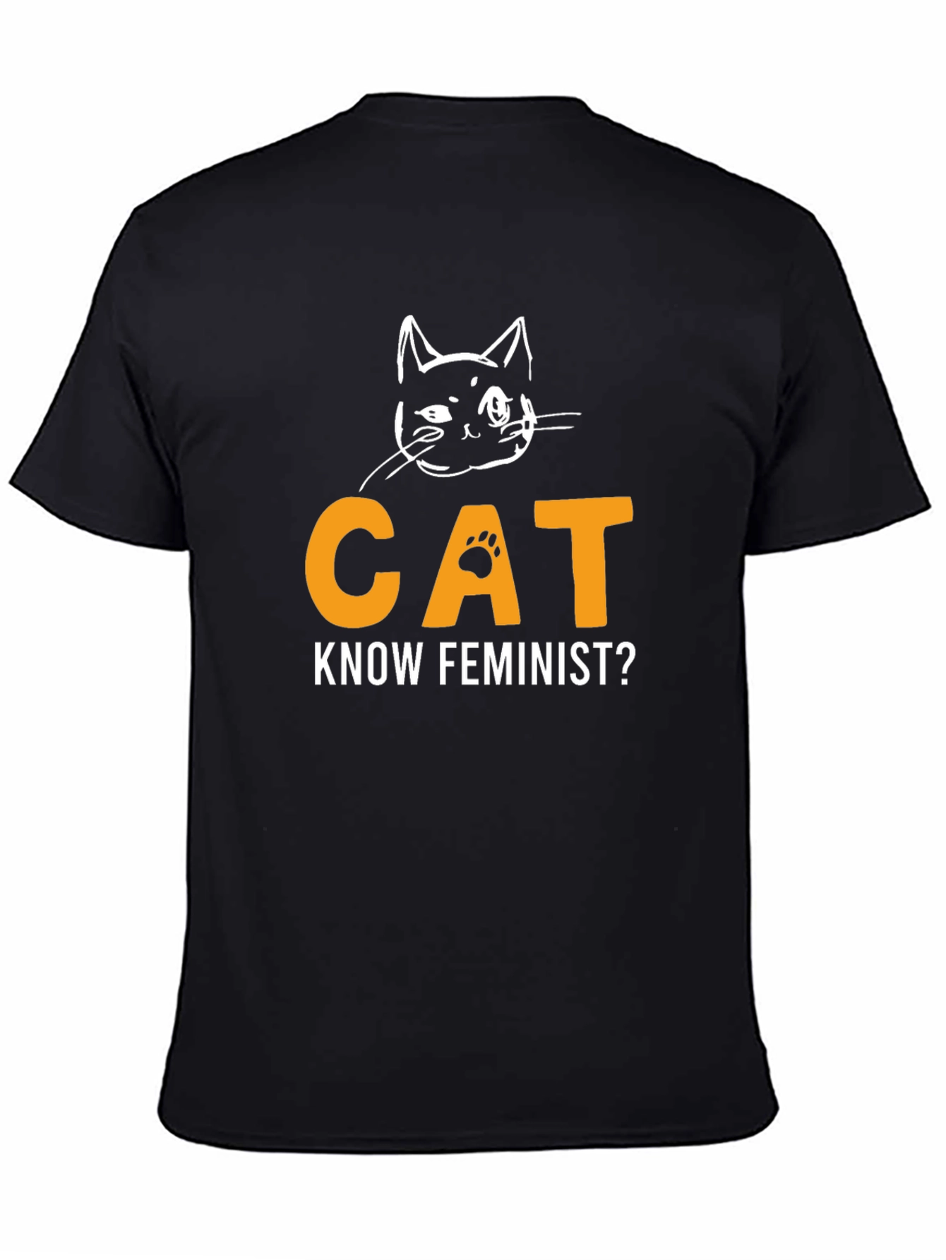 Cat Know Feminist? Graphic T-Shirt - Black