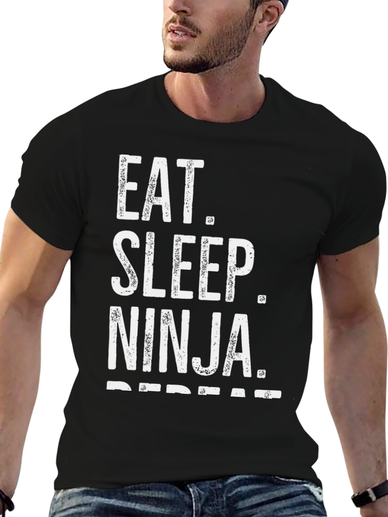 Eat Sleep Ninja Repeat Black T-Shirt