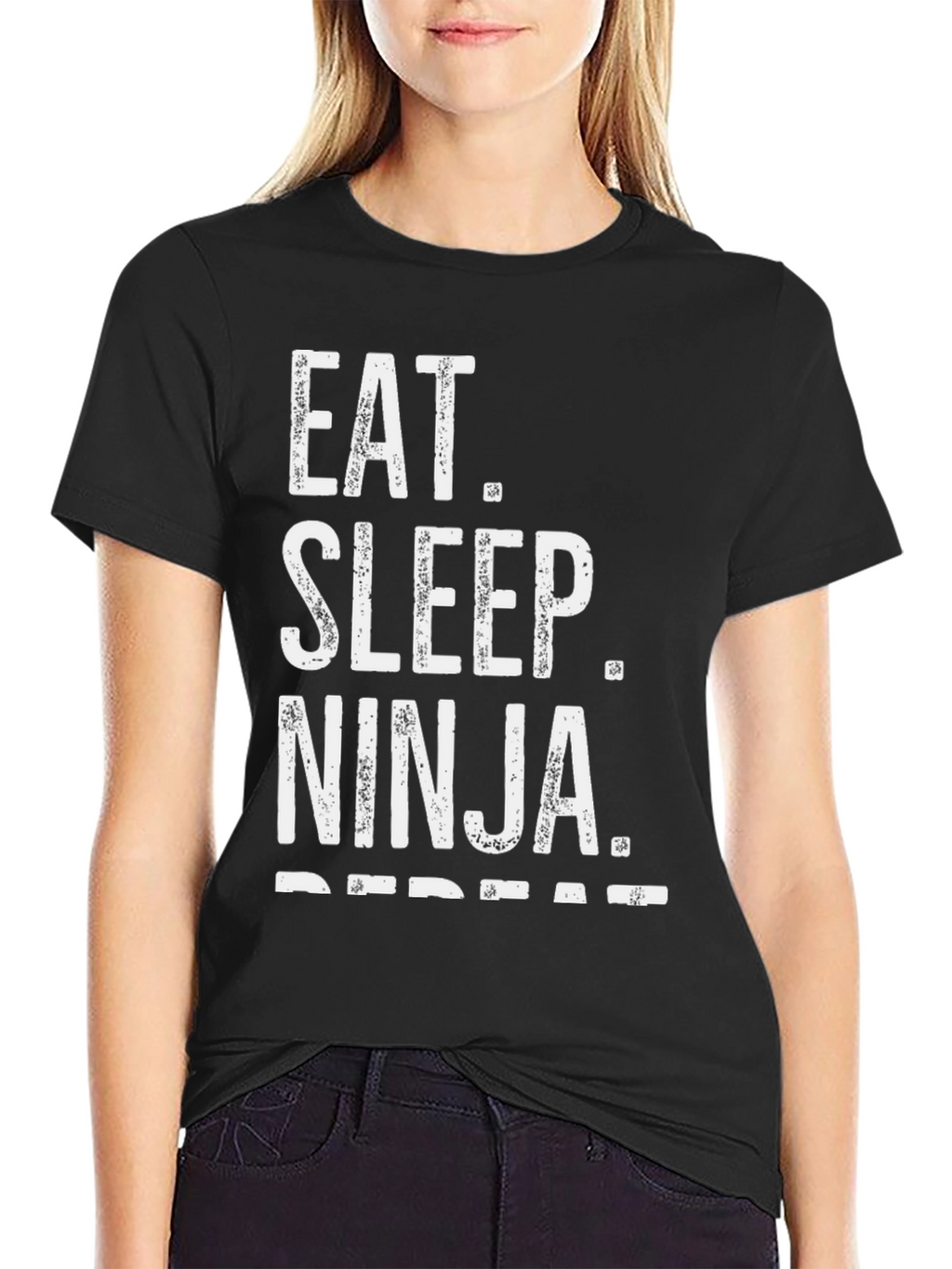 Eat Sleep Ninja Repeat Black T-Shirt