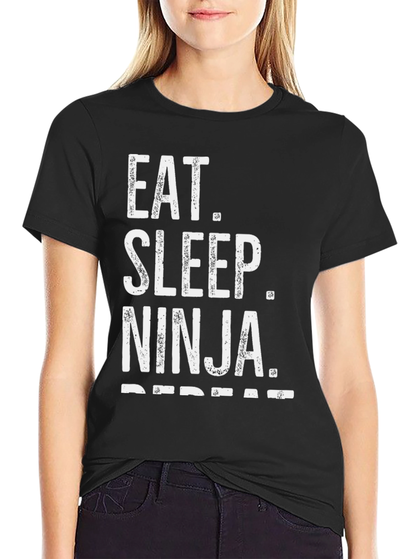 Eat Sleep Ninja Repeat Black T-Shirt