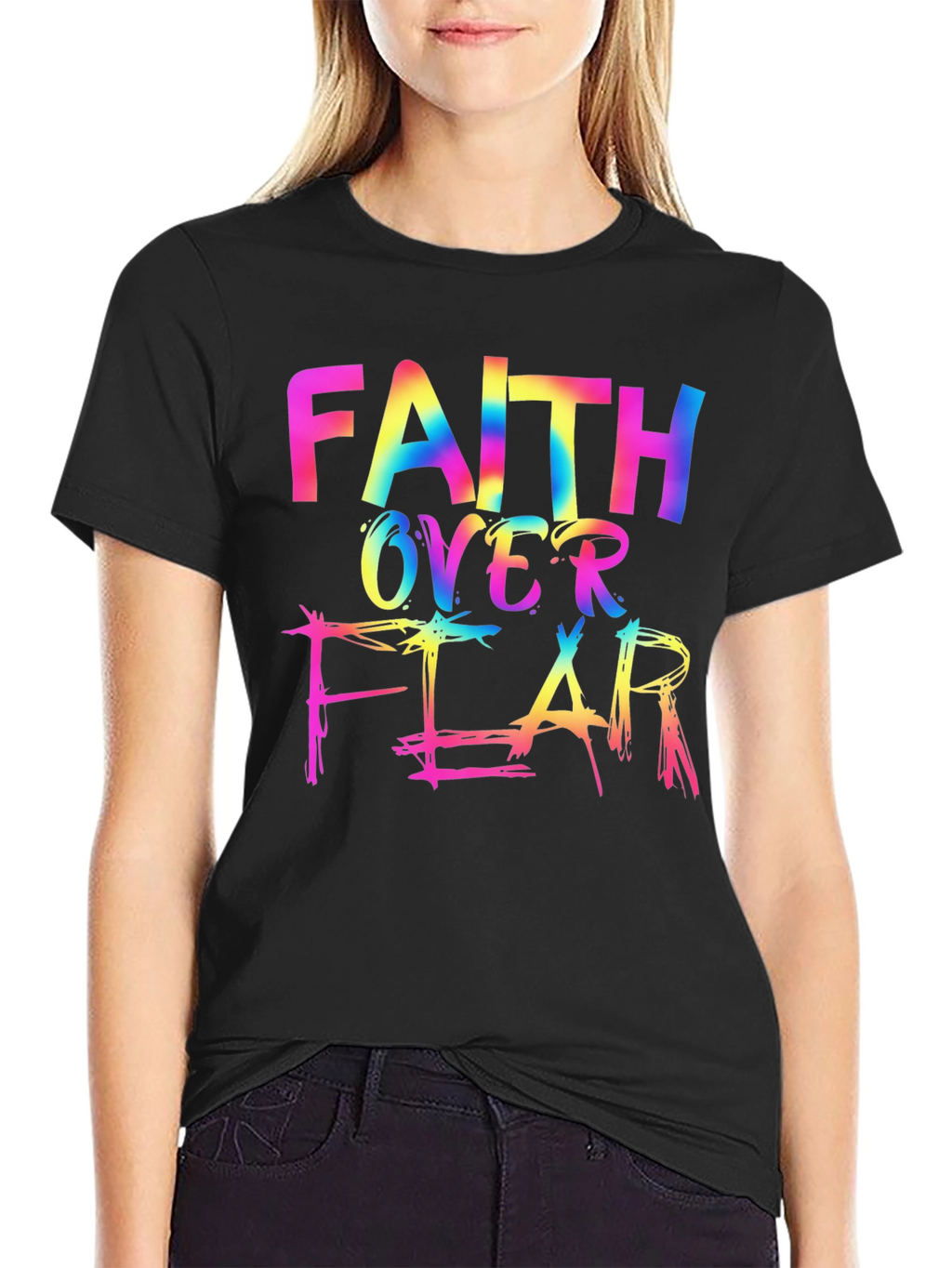 Faith Over Fear Rainbow T-Shirt