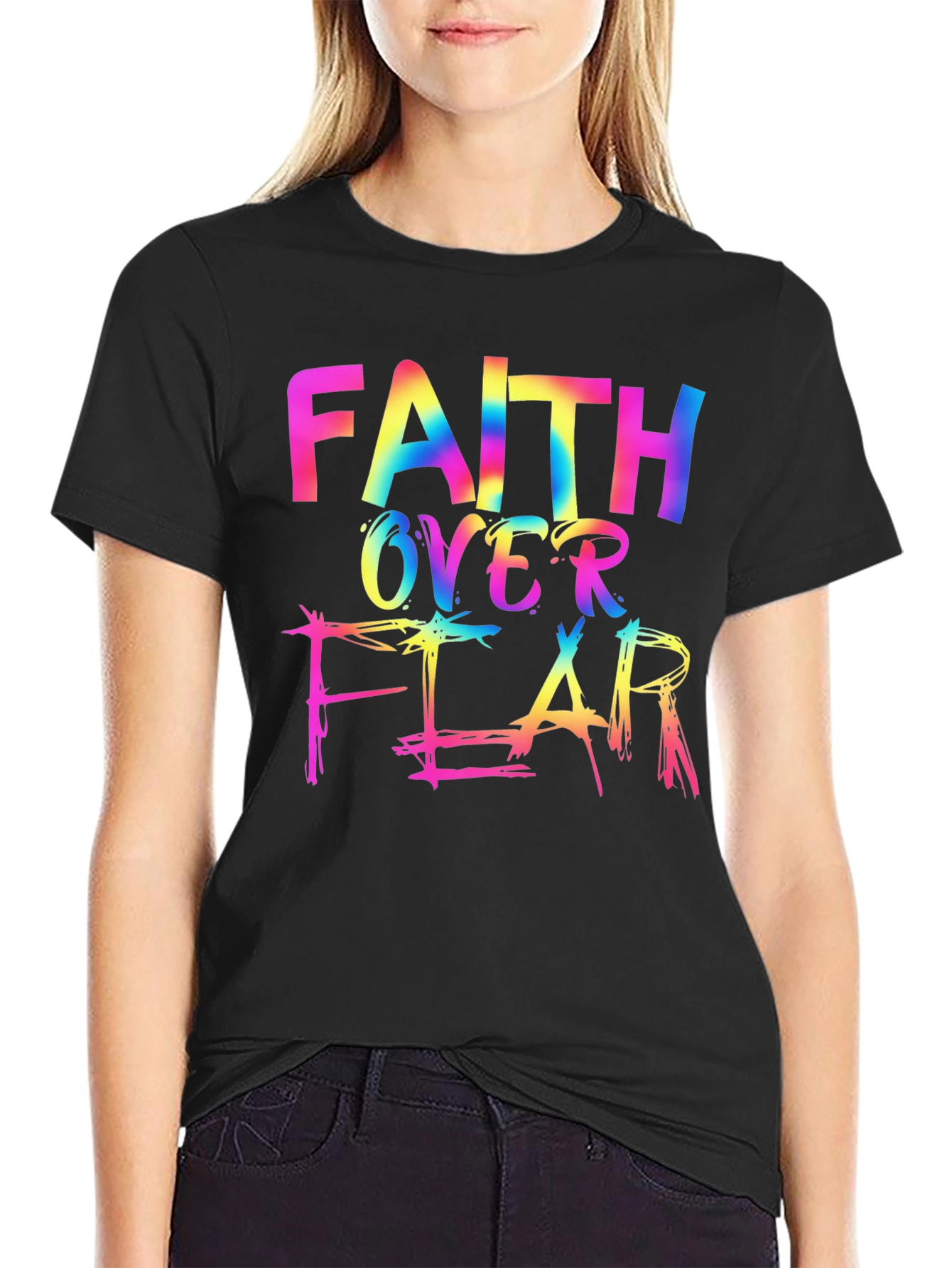 Faith Over Fear Rainbow T-Shirt