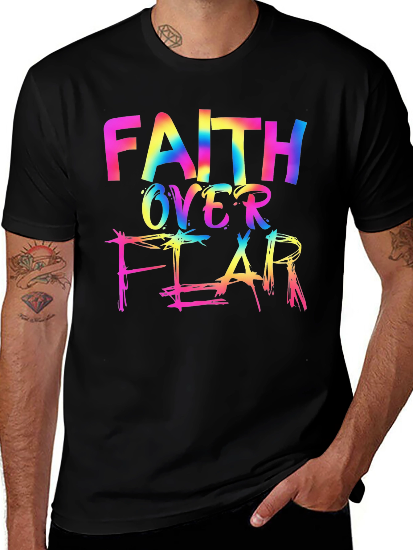 Faith Over Fear Rainbow T-Shirt
