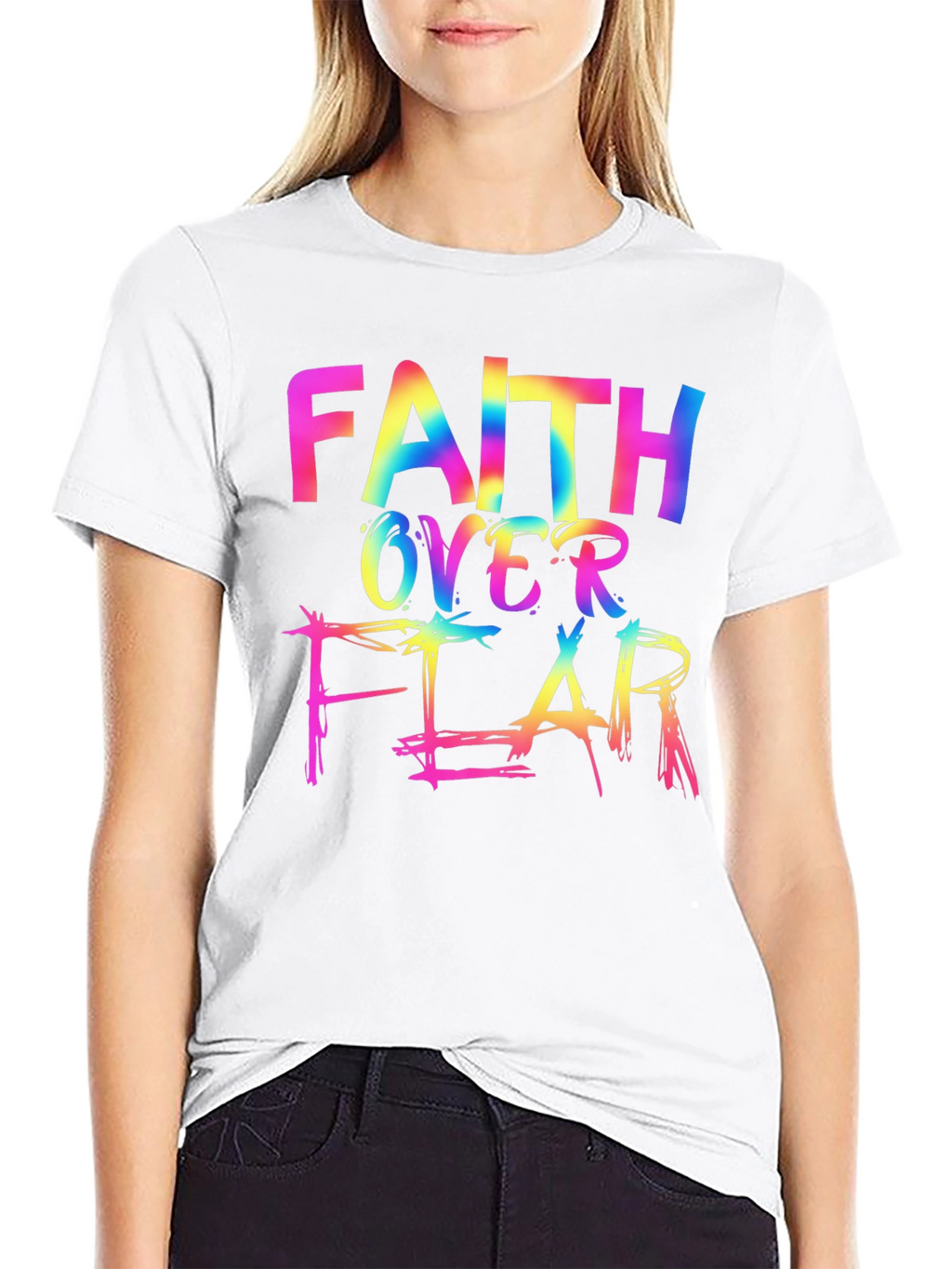 Faith Over Fear Rainbow T-Shirt