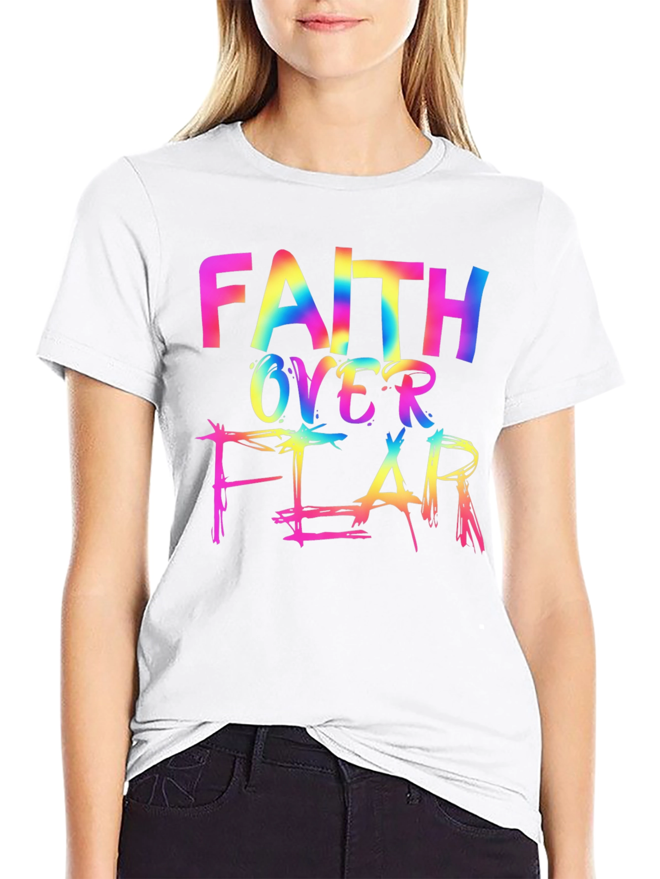 Faith Over Fear Rainbow T-Shirt