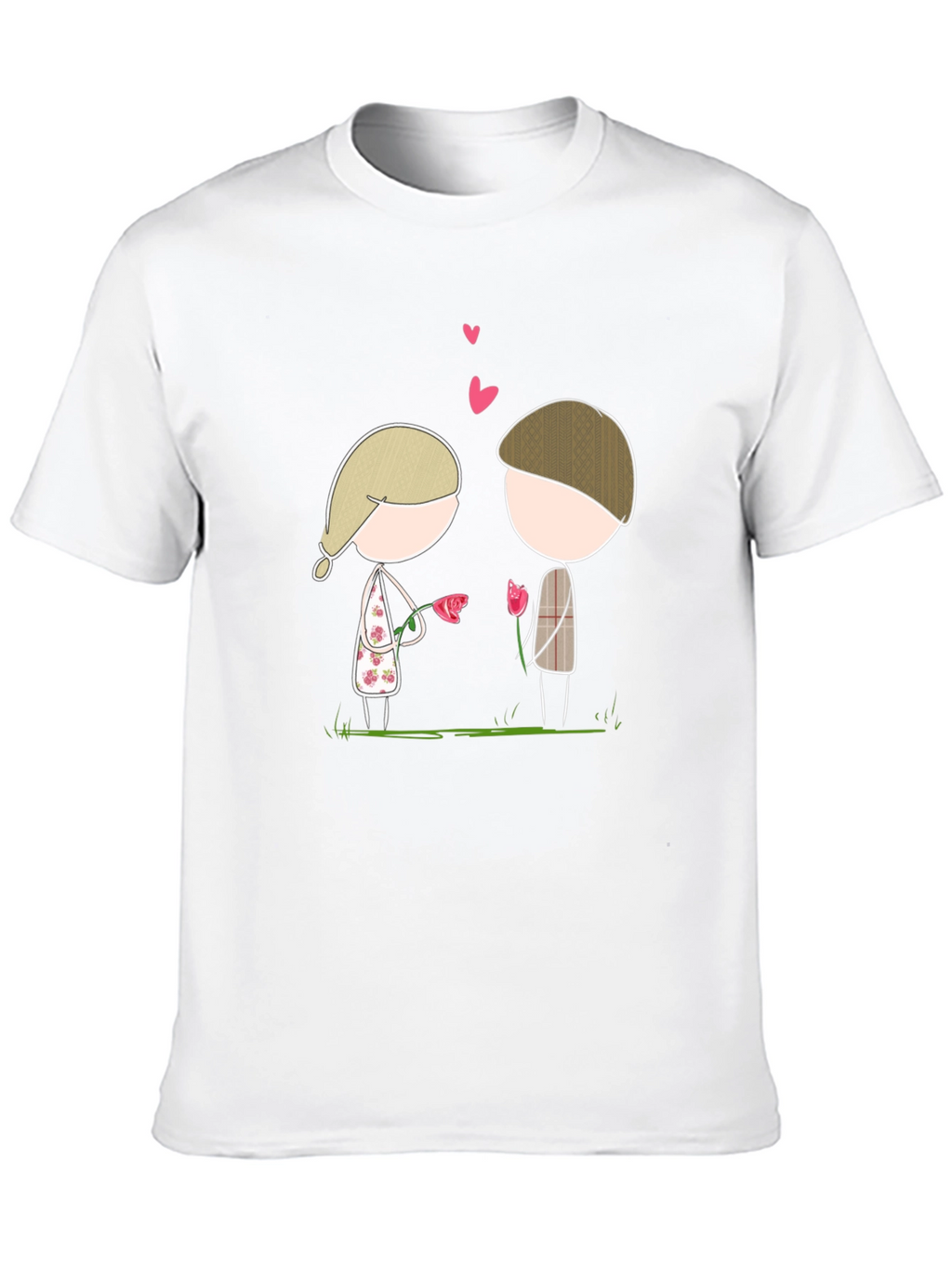 Cute Couple Cartoon Graphic Tee