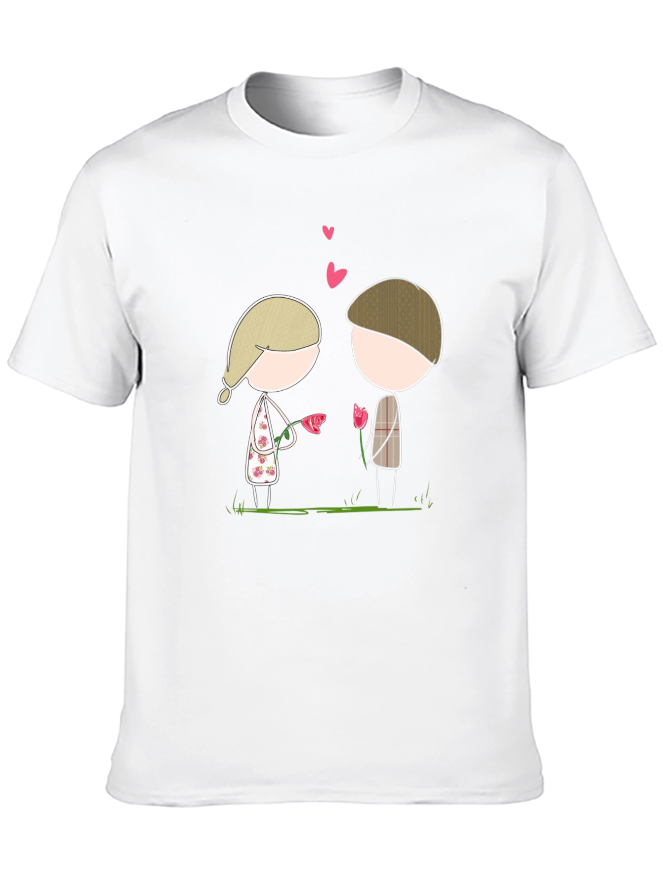 Cute Couple Cartoon Graphic Tee