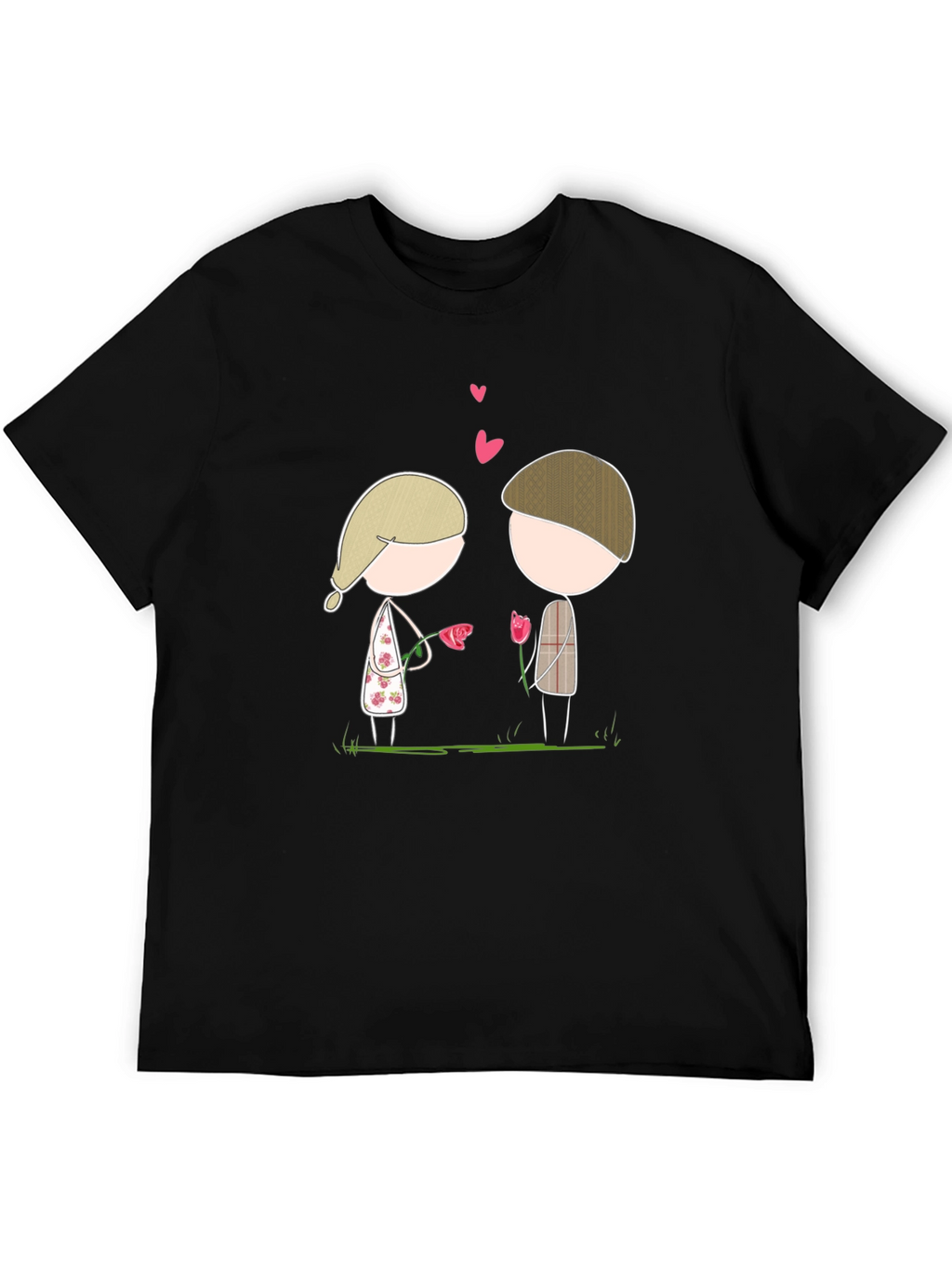 Cute Couple Cartoon Graphic Tee
