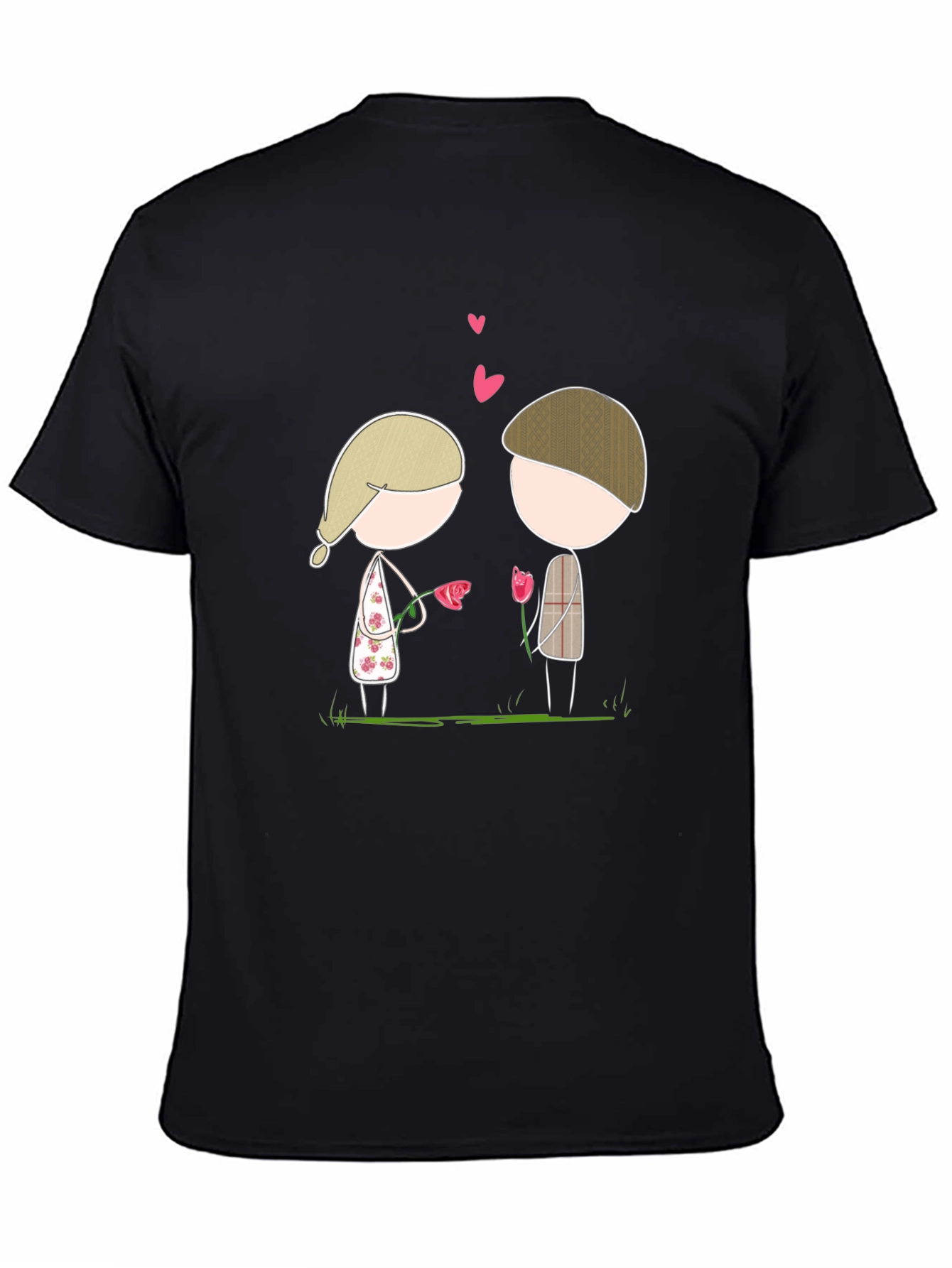 Cute Couple Cartoon Graphic Tee