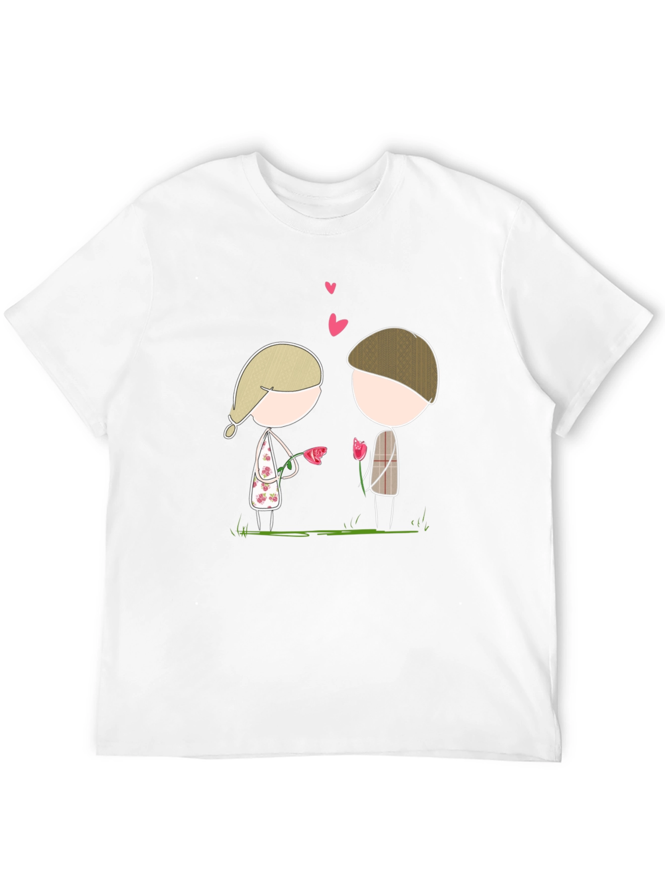 Cute Couple Cartoon Graphic Tee