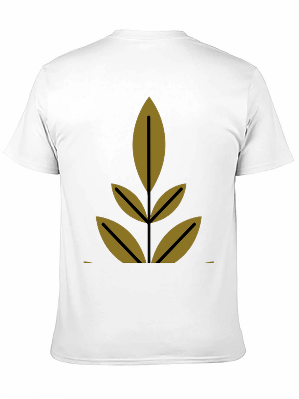 Modern Leaf Design Black T-Shirt