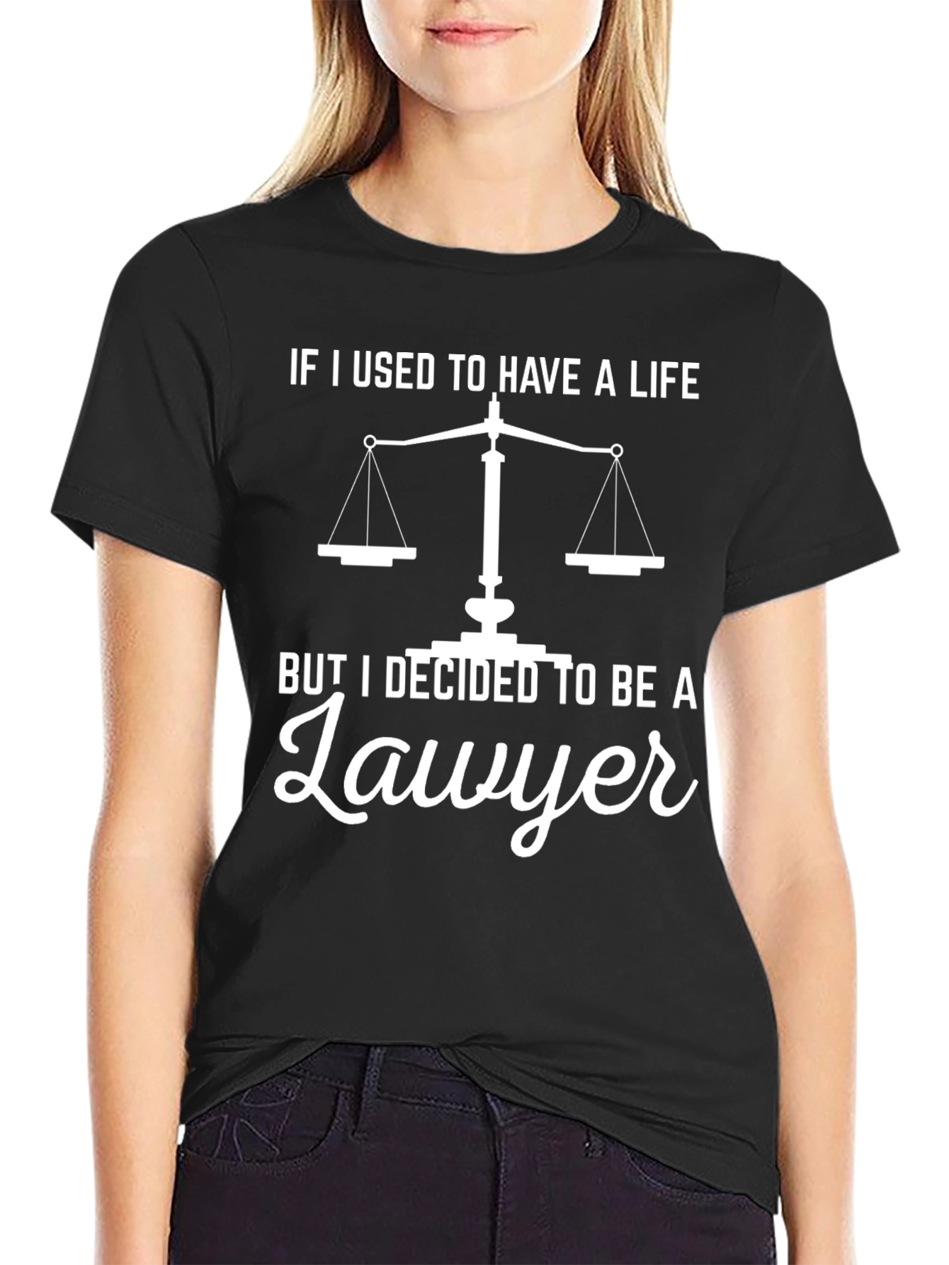 Funny Lawyer T-Shirt - Scales of Justice If I Used To Have A Life Tee
