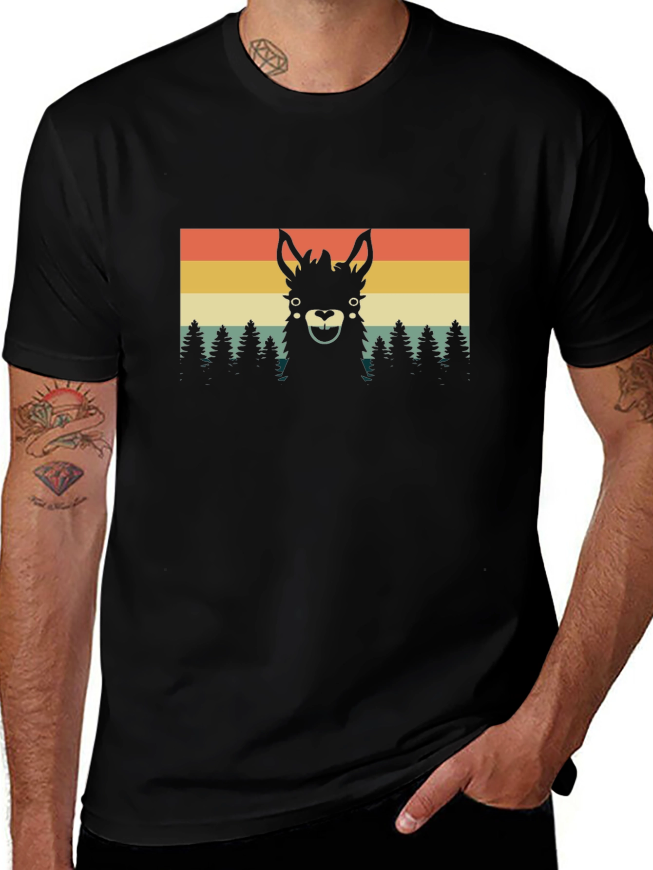 Retro Llama Tee - Vintage Style Graphic T-Shirt