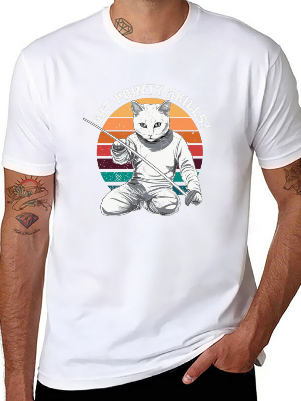 Got Pointy Skills Fencing Cat T-Shirt