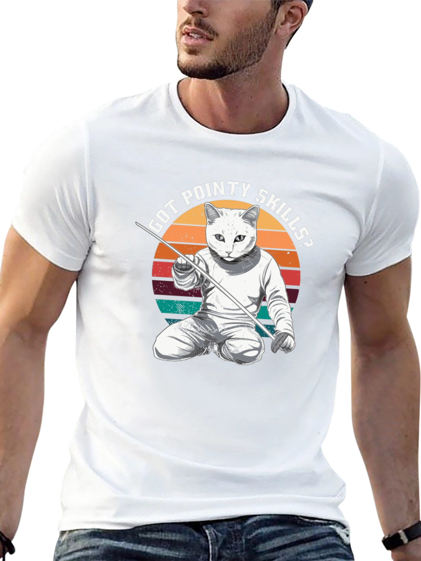 Got Pointy Skills Fencing Cat T-Shirt