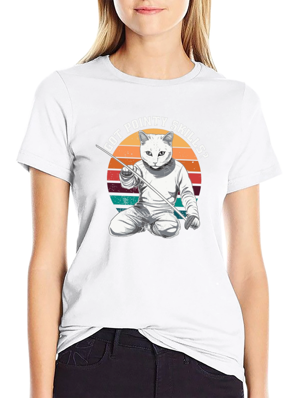 Got Pointy Skills Fencing Cat T-Shirt
