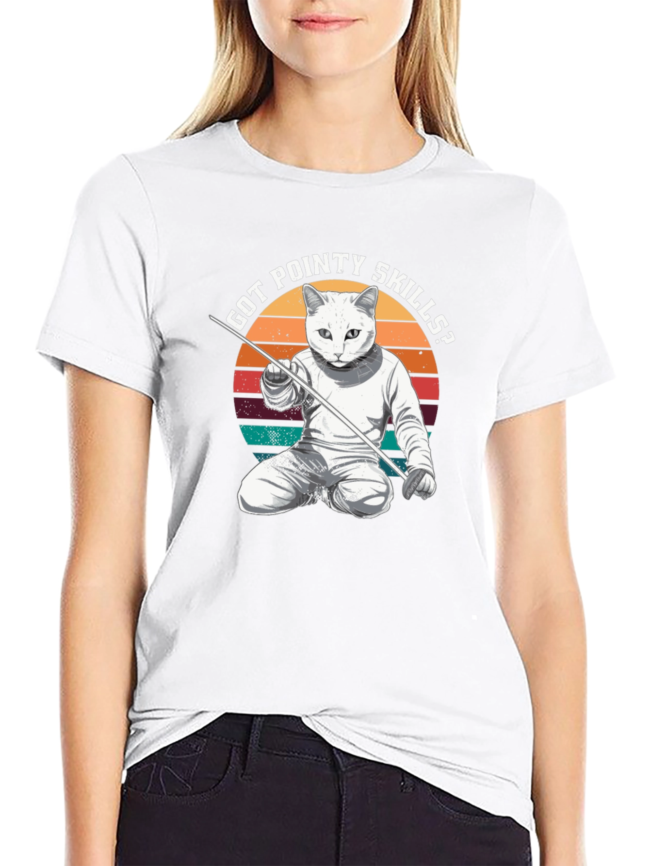 Got Pointy Skills Fencing Cat T-Shirt