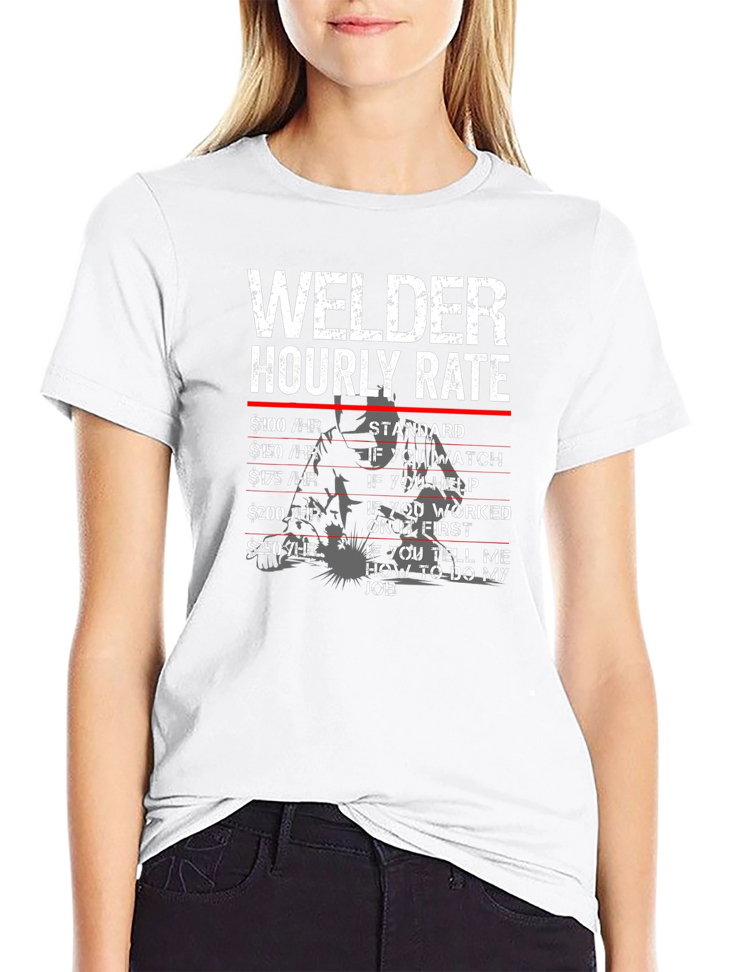 Welder Hourly Rate Novelty Graphic Tee