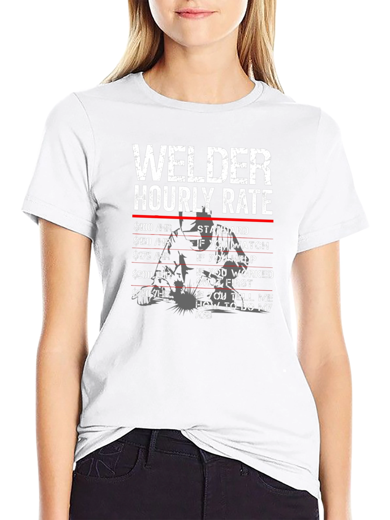 Welder Hourly Rate Novelty Graphic Tee