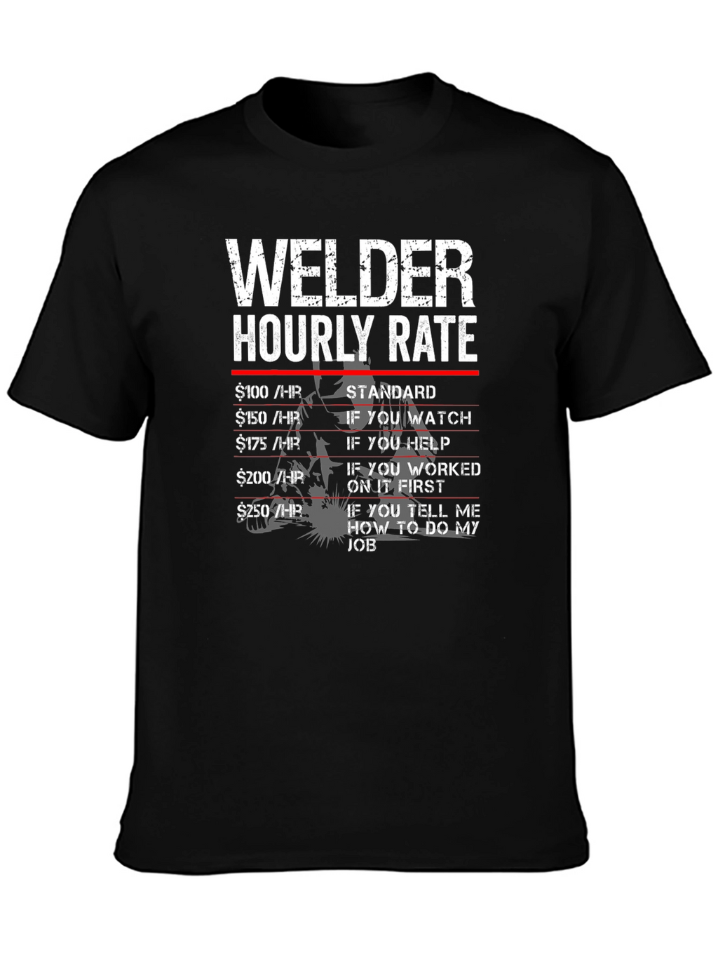 Welder Hourly Rate Novelty Graphic Tee