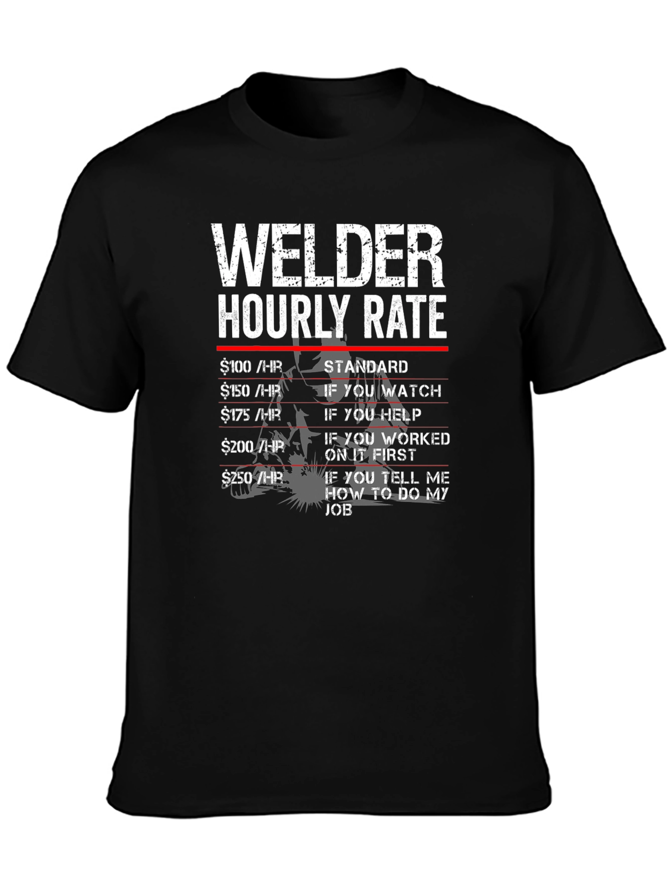 Welder Hourly Rate Novelty Graphic Tee
