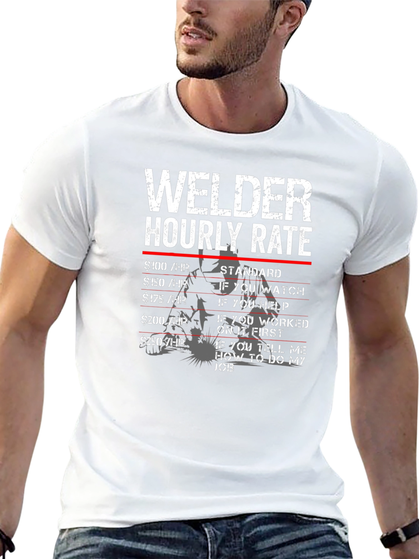 Welder Hourly Rate Novelty Graphic Tee