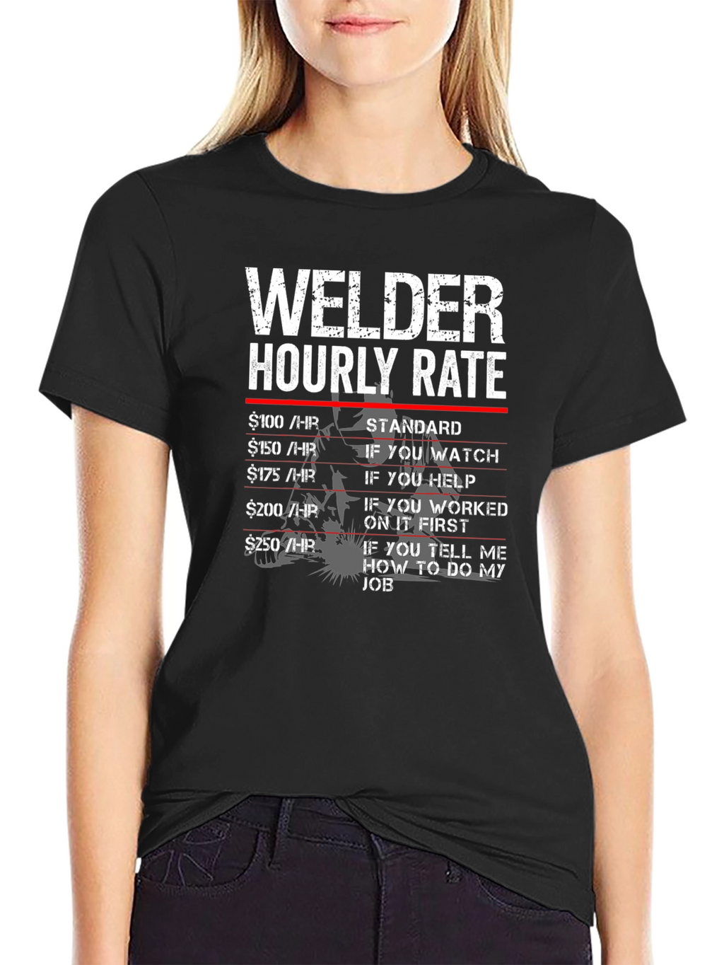 Welder Hourly Rate Novelty Graphic Tee