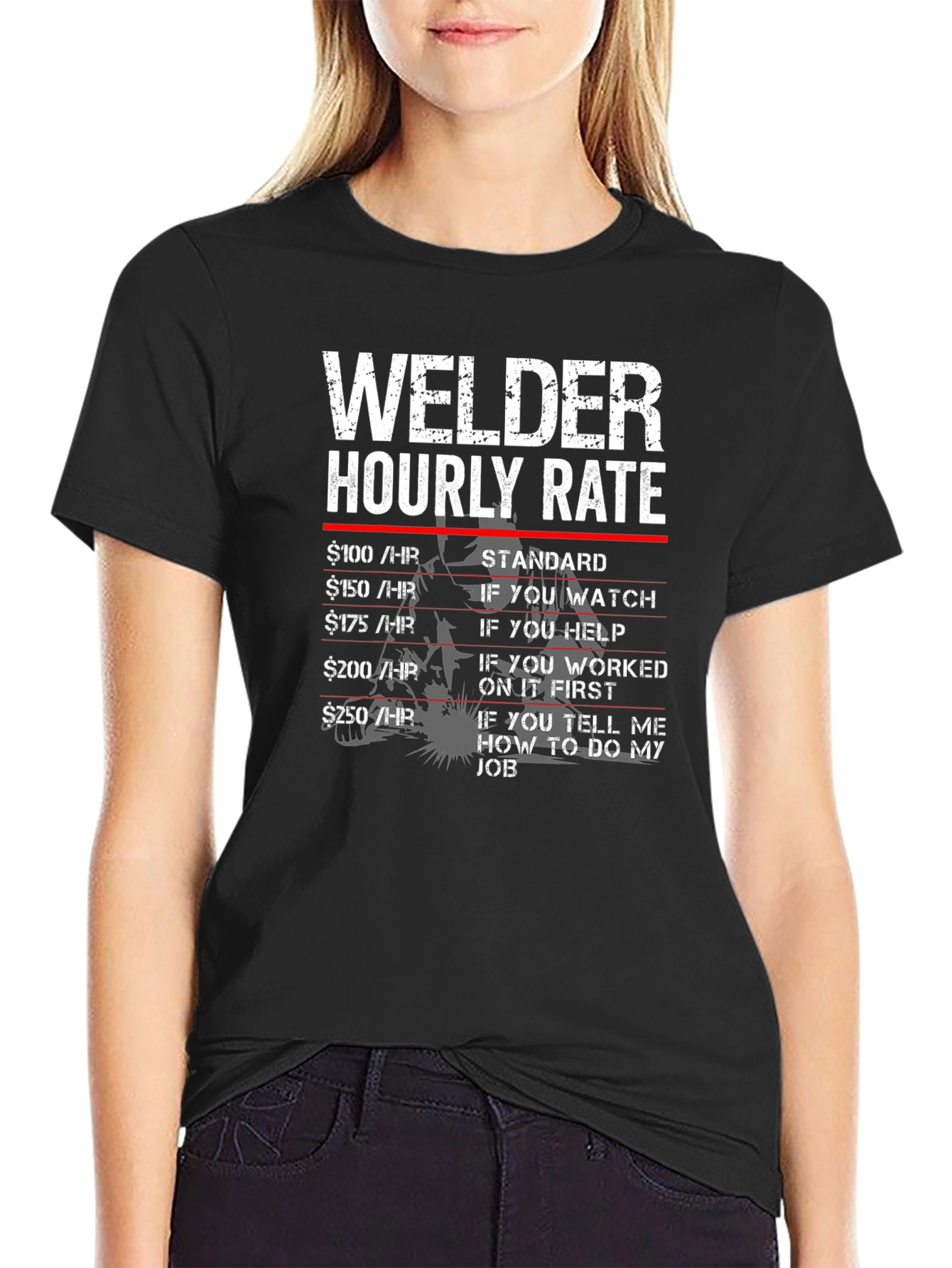 Welder Hourly Rate Novelty Graphic Tee