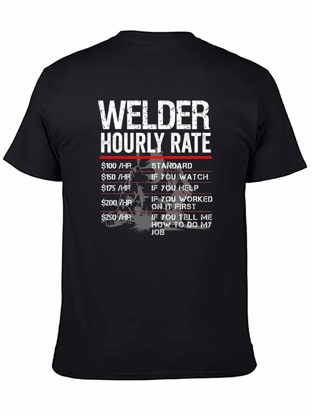 Welder Hourly Rate Novelty Graphic Tee
