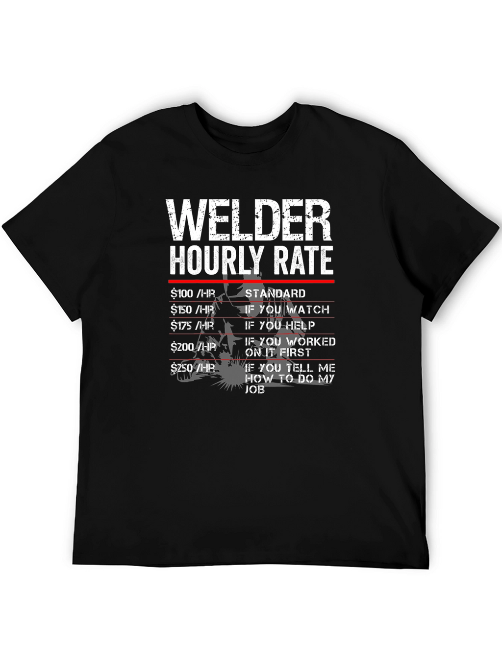 Welder Hourly Rate Novelty Graphic Tee