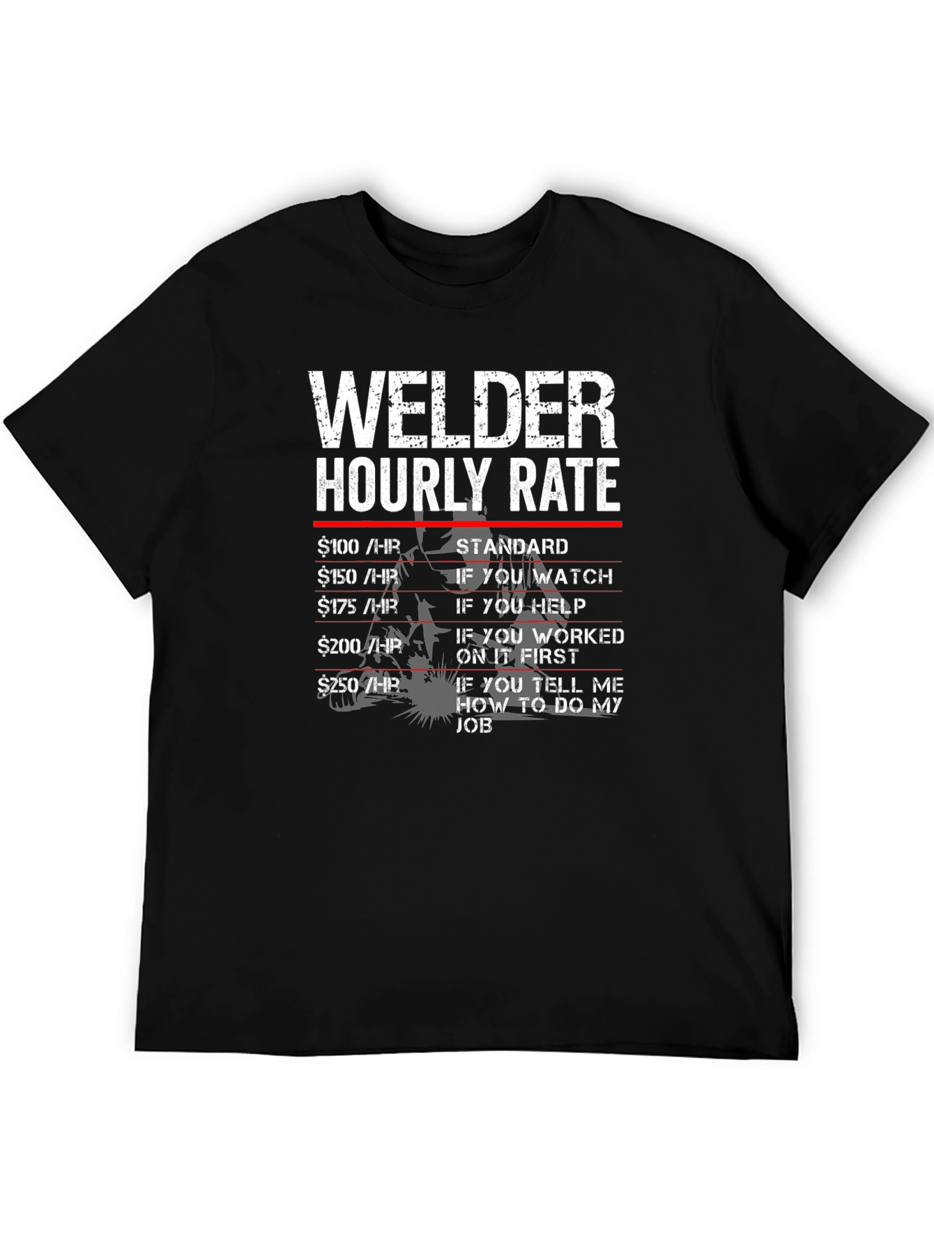 Welder Hourly Rate Novelty Graphic Tee