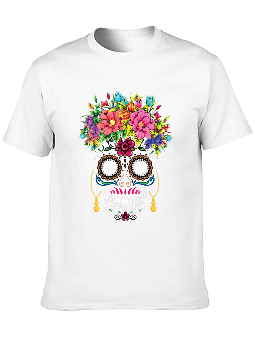 Sugar Skull Floral T-Shirt Day of the Dead
