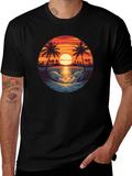Tropical Sunset Graphic T-Shirt