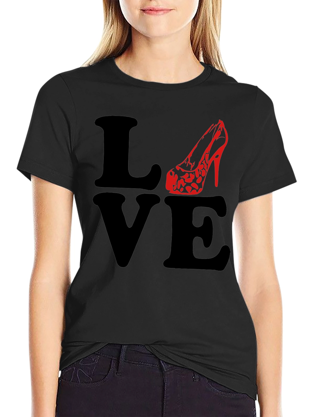 Love High Heel T-Shirt - Black