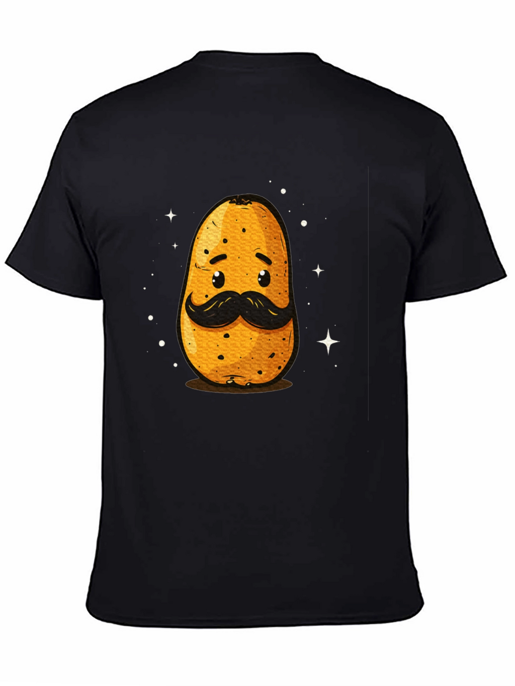 Funny Potato with Mustache Graphic T-Shirt