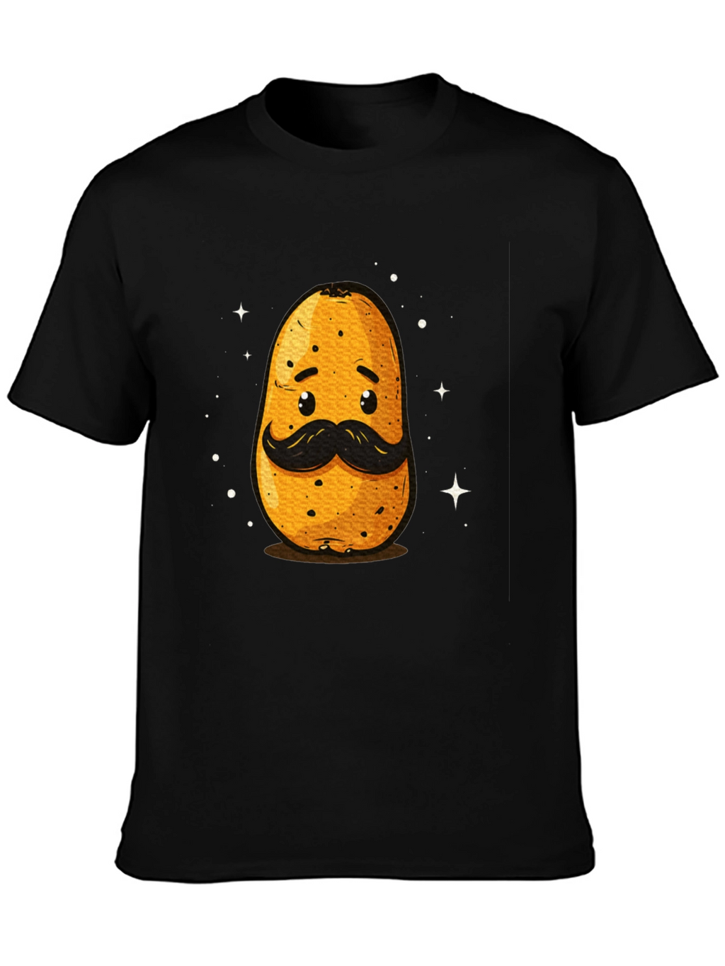 Funny Potato with Mustache Graphic T-Shirt