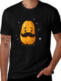 Funny Potato with Mustache Graphic T-Shirt