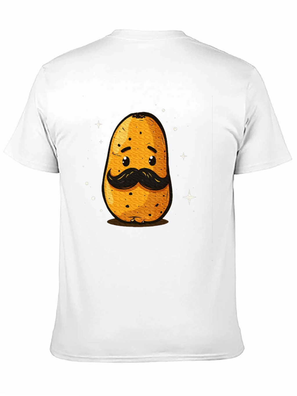 Funny Potato with Mustache Graphic T-Shirt