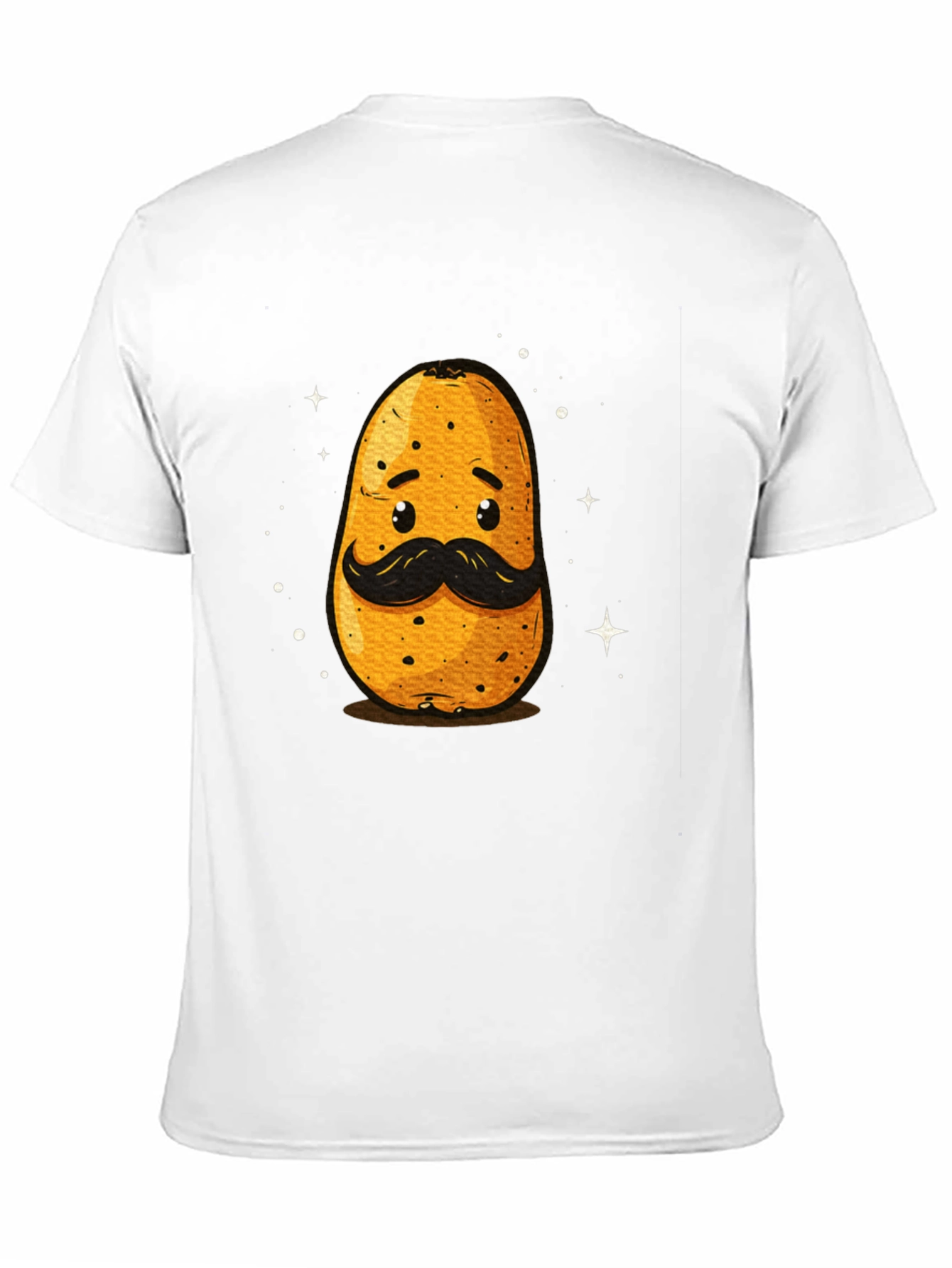 Funny Potato with Mustache Graphic T-Shirt