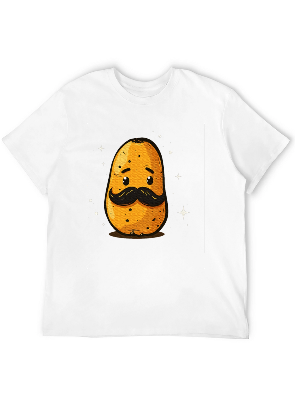 Funny Potato with Mustache Graphic T-Shirt