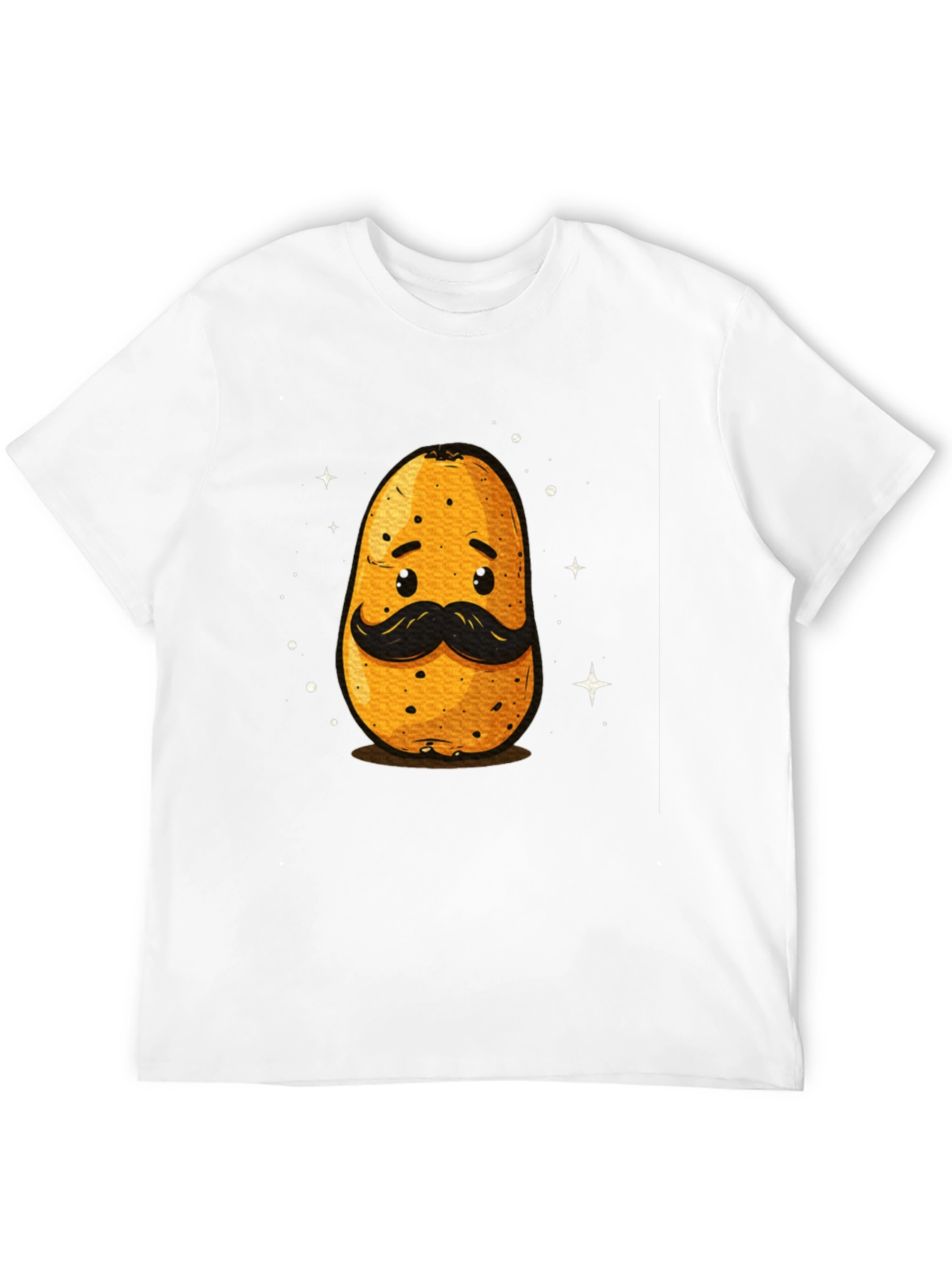 Funny Potato with Mustache Graphic T-Shirt