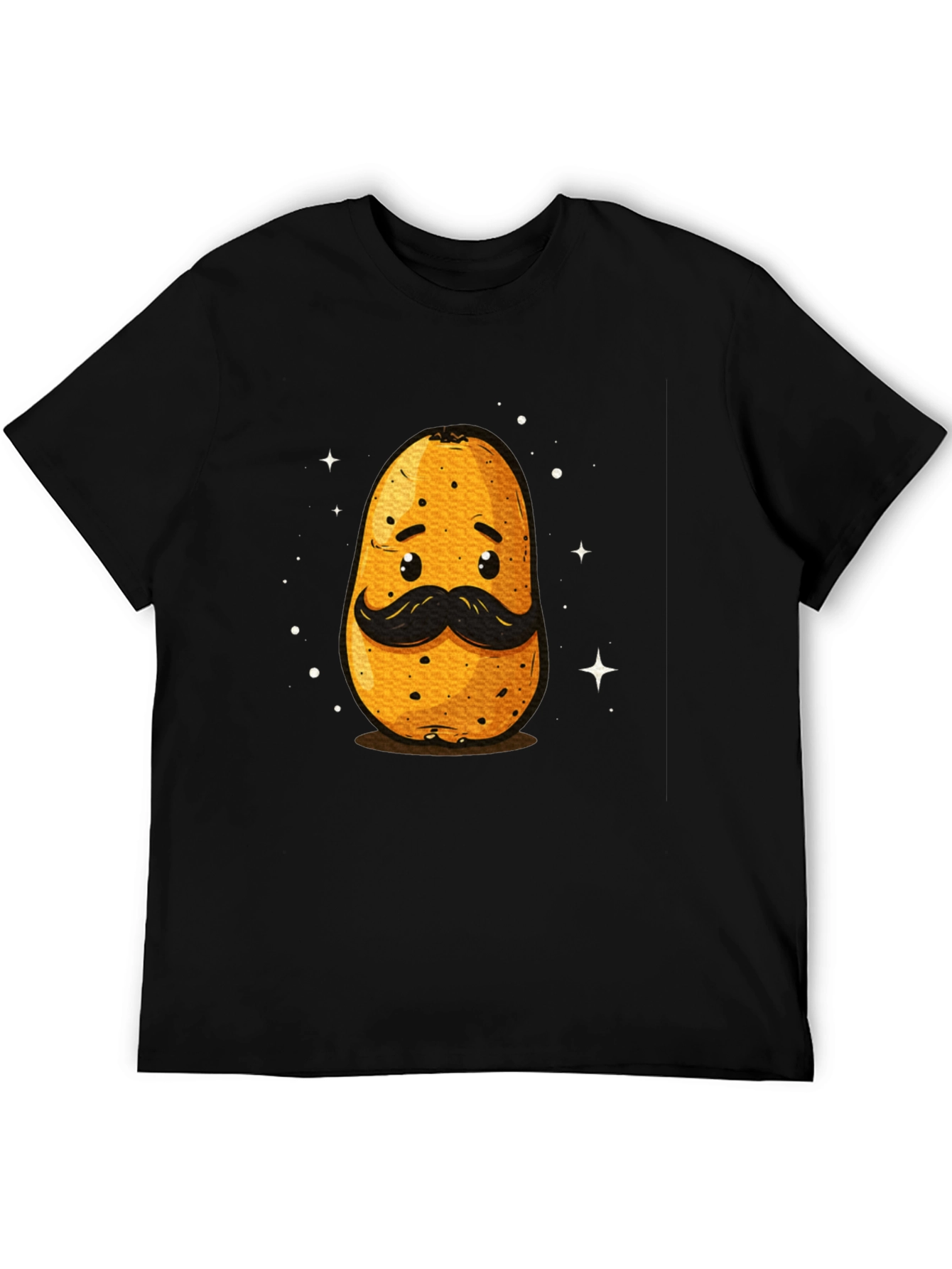 Funny Potato with Mustache Graphic T-Shirt
