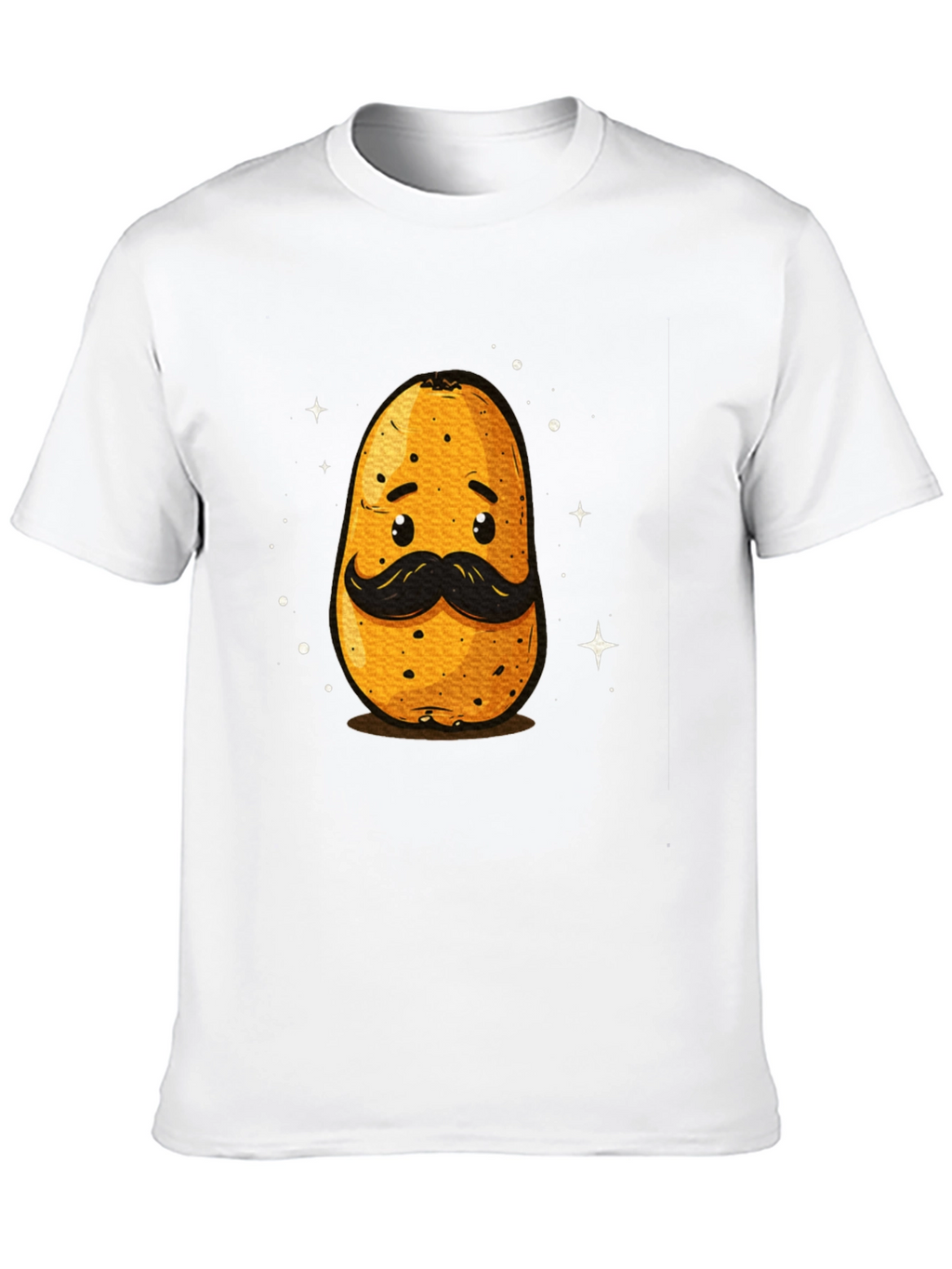 Funny Potato with Mustache Graphic T-Shirt