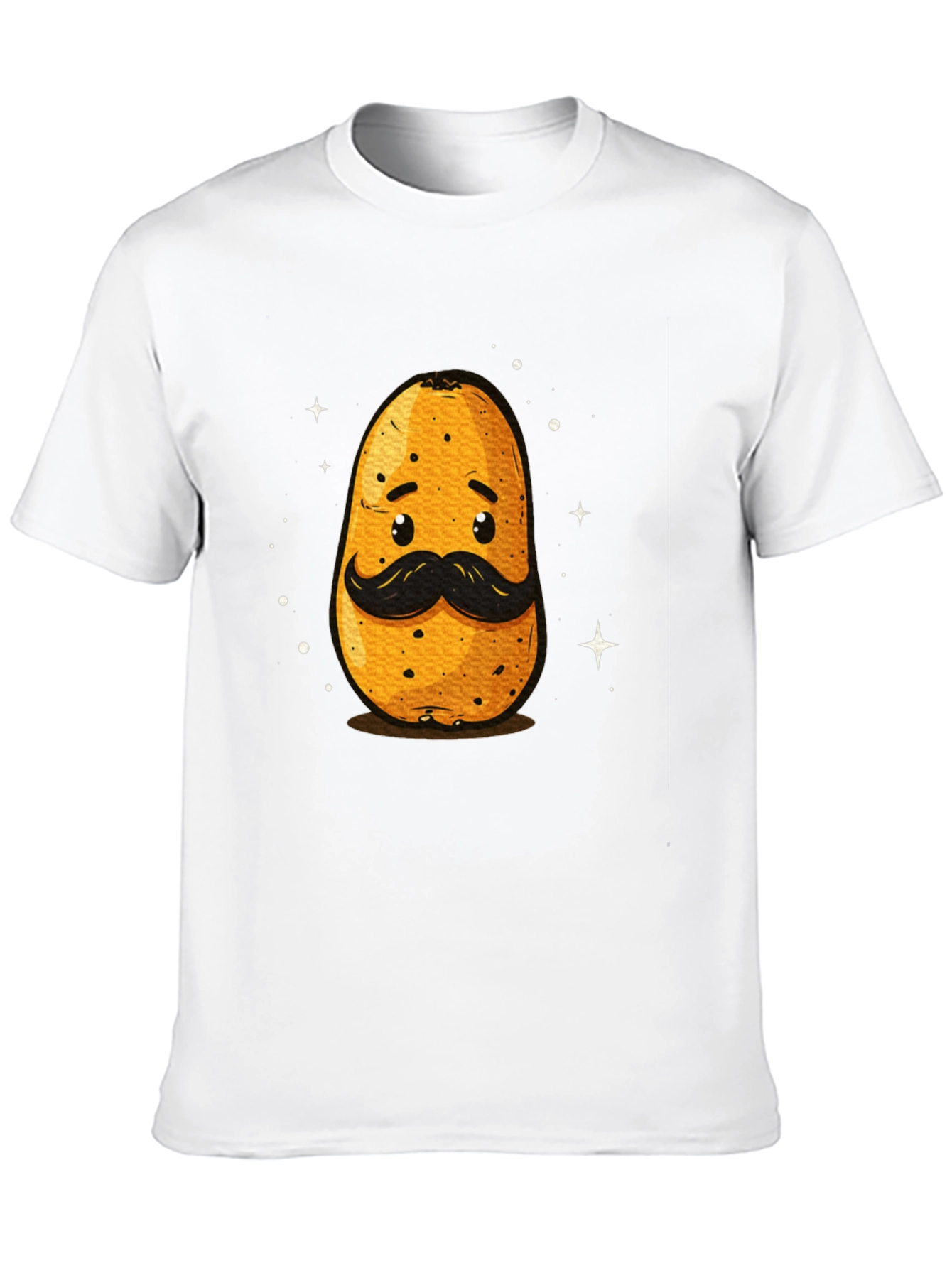 Funny Potato with Mustache Graphic T-Shirt