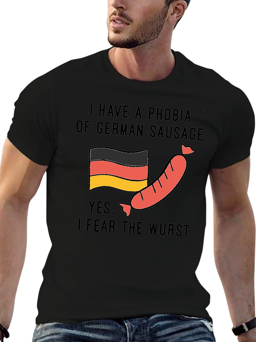 Phobia of German Sausage T-Shirt - Funny Graphic Tee