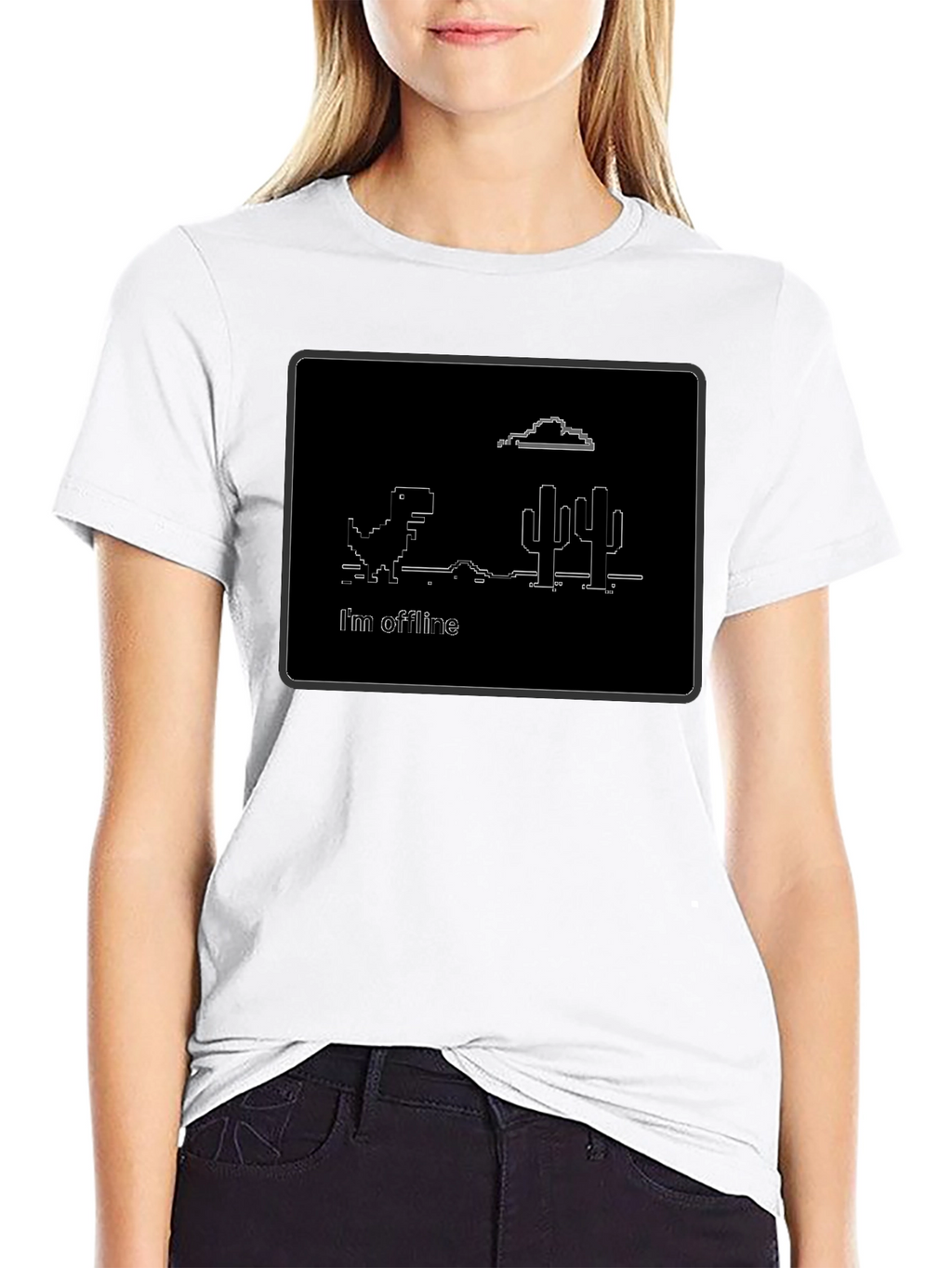 Offline Dinosaur T-Shirt - Black Cotton Tee
